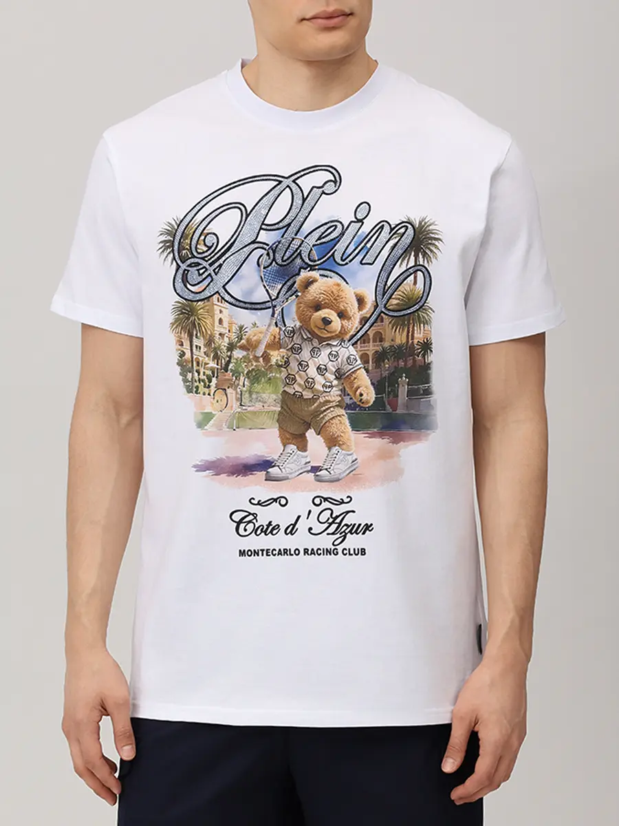 Футболка хлопковая PHILIPP PLEIN SAFC MTK8893 PJY002N Белый  Фото 4