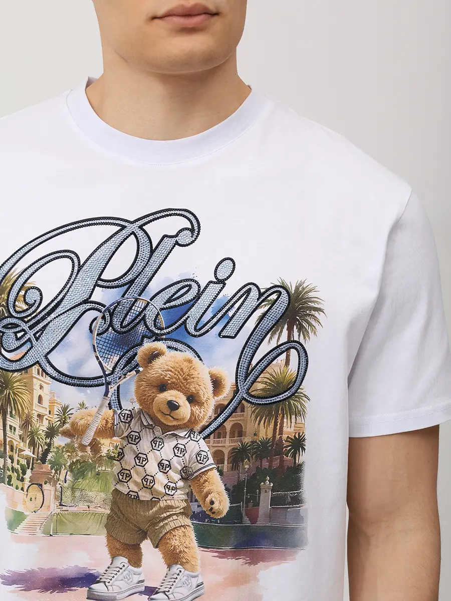 Футболка хлопковая PHILIPP PLEIN SAFC MTK8893 PJY002N Белый  Фото 5