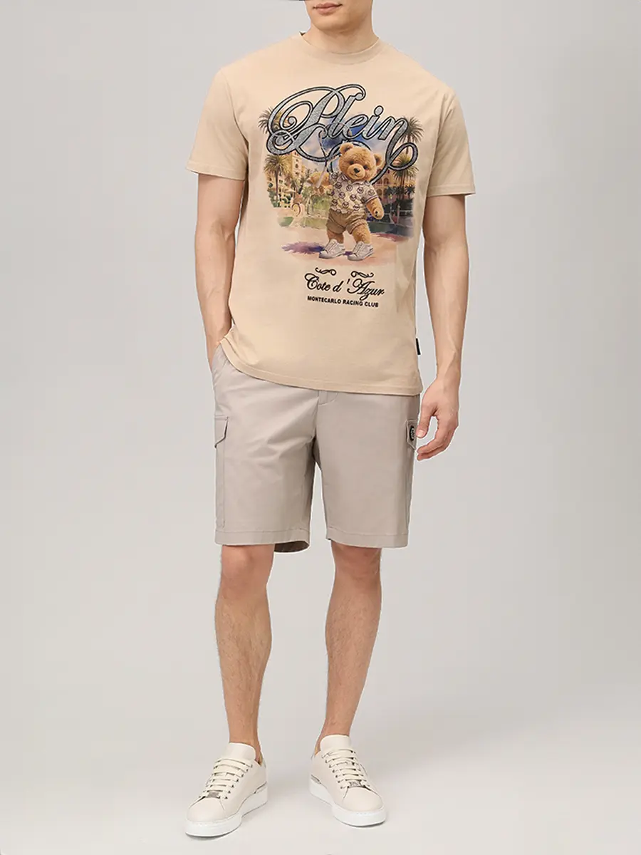 Футболка хлопковая PHILIPP PLEIN SAFC MTK8893 PJY002N Бежевый  Фото 2