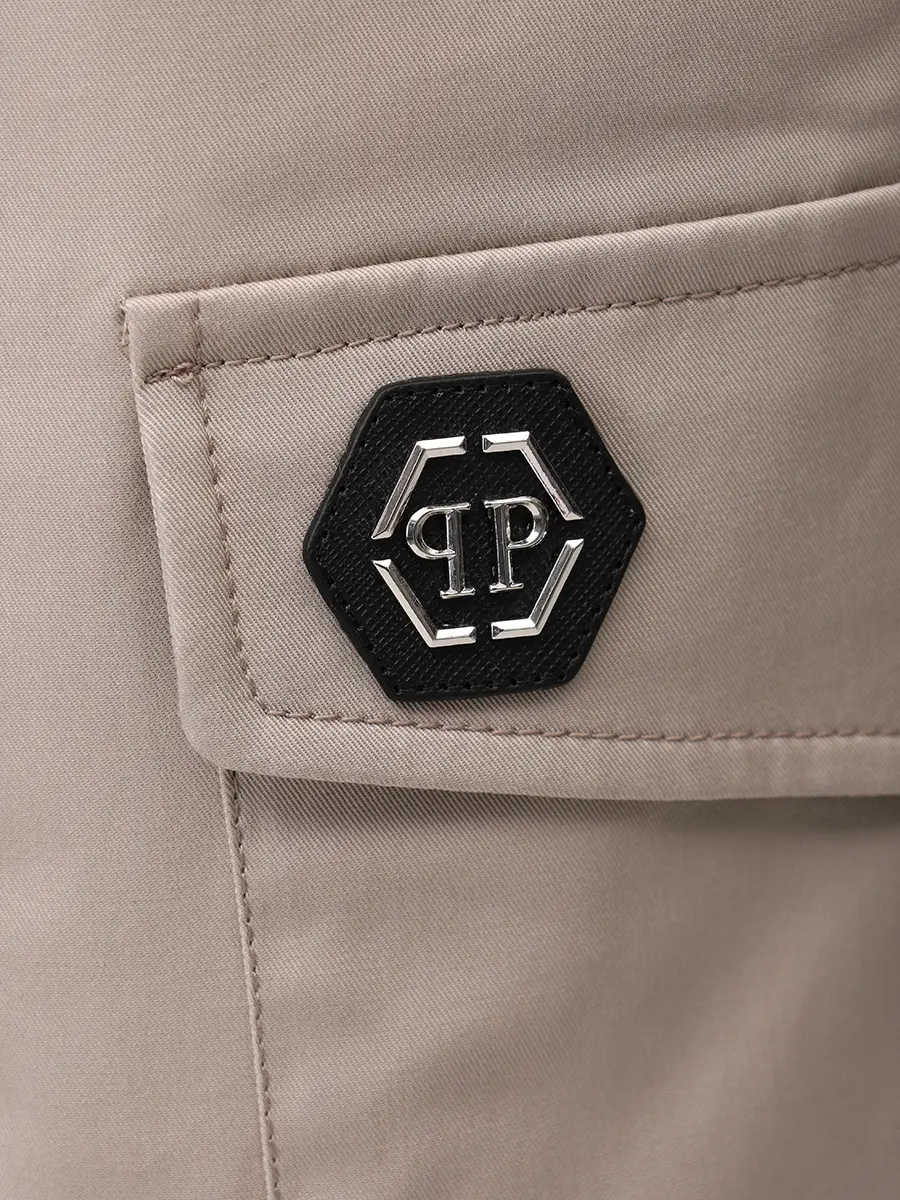 Шорты-карго хлопковые PHILIPP PLEIN SAFC MRT1654 PTE003N Бежевый  Фото 6