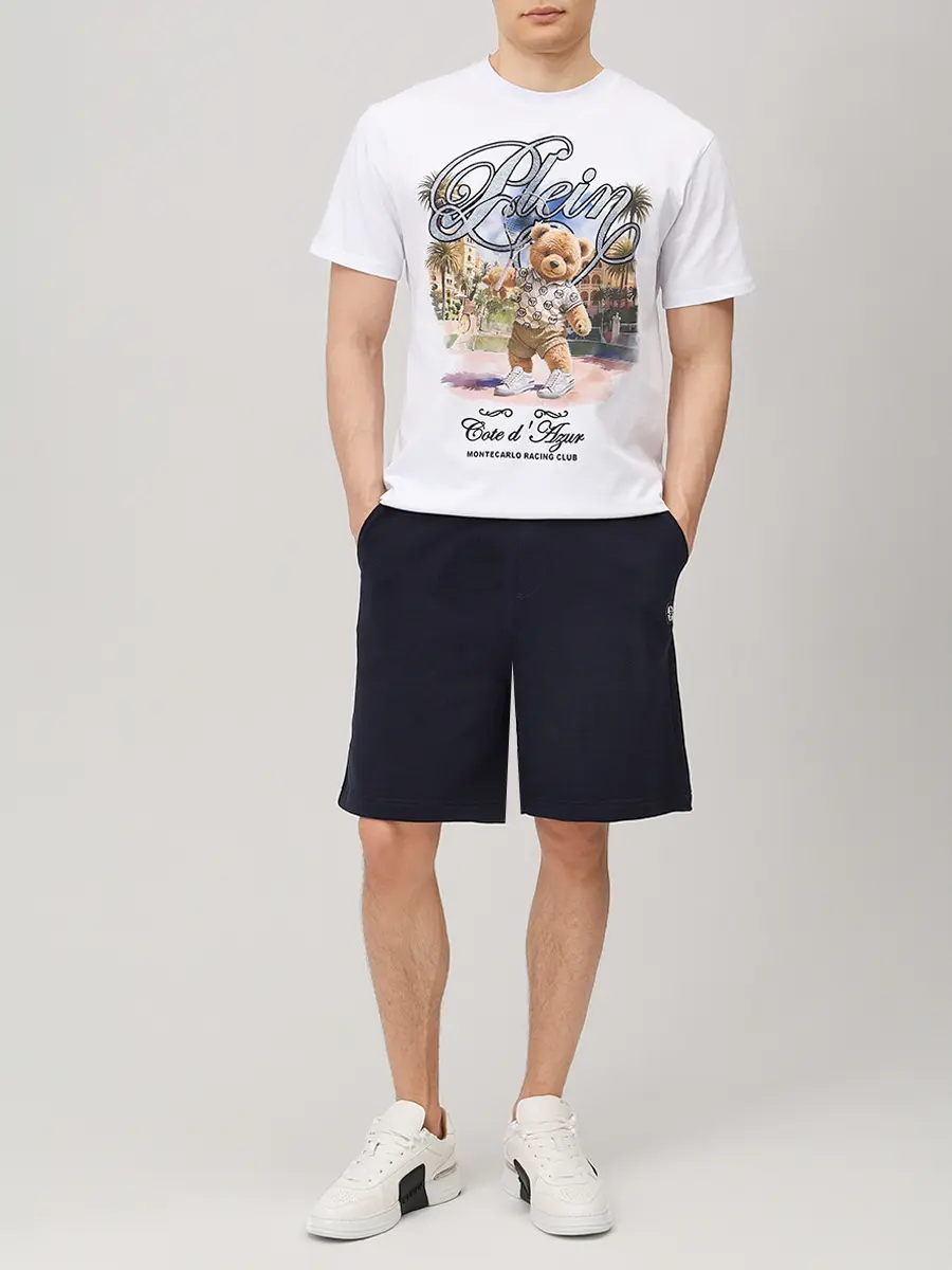 Шорты хлопковые PHILIPP PLEIN SAFC MJT2751 PTE180N Синий  Фото 2