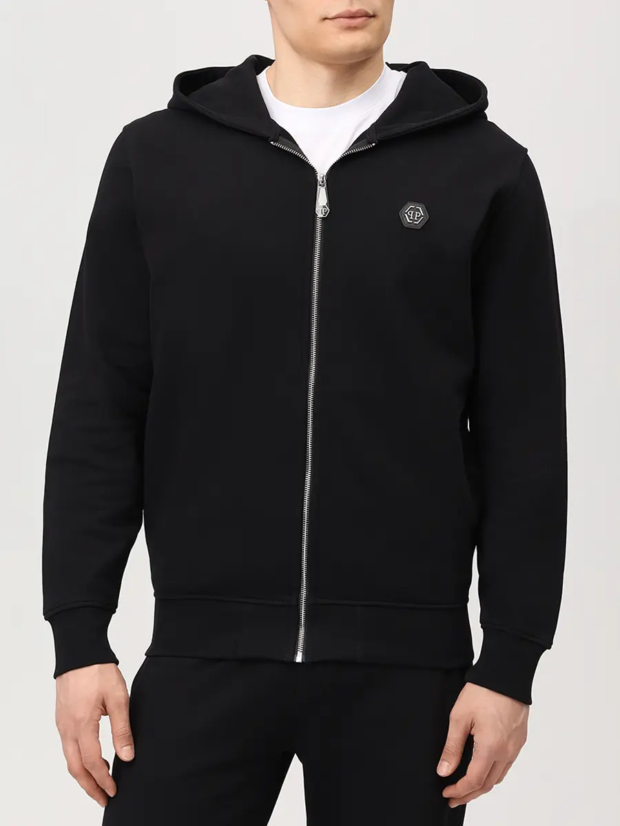 Олимпийка хлопковая PHILIPP PLEIN SAFC MJB3928 PTE180N Черный  Фото 4