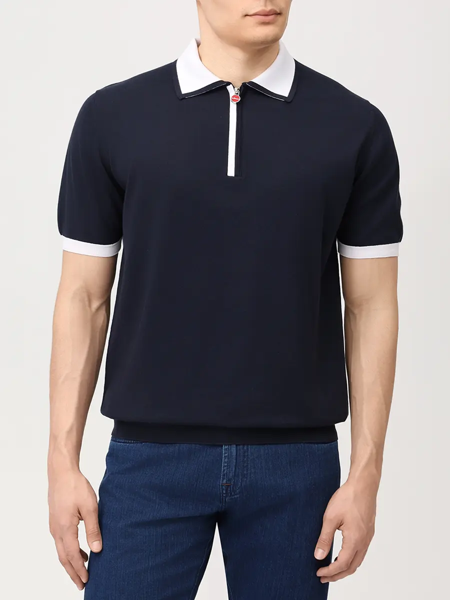 Поло хлопковое KITON UMK0571A0155 Белый  Фото 4