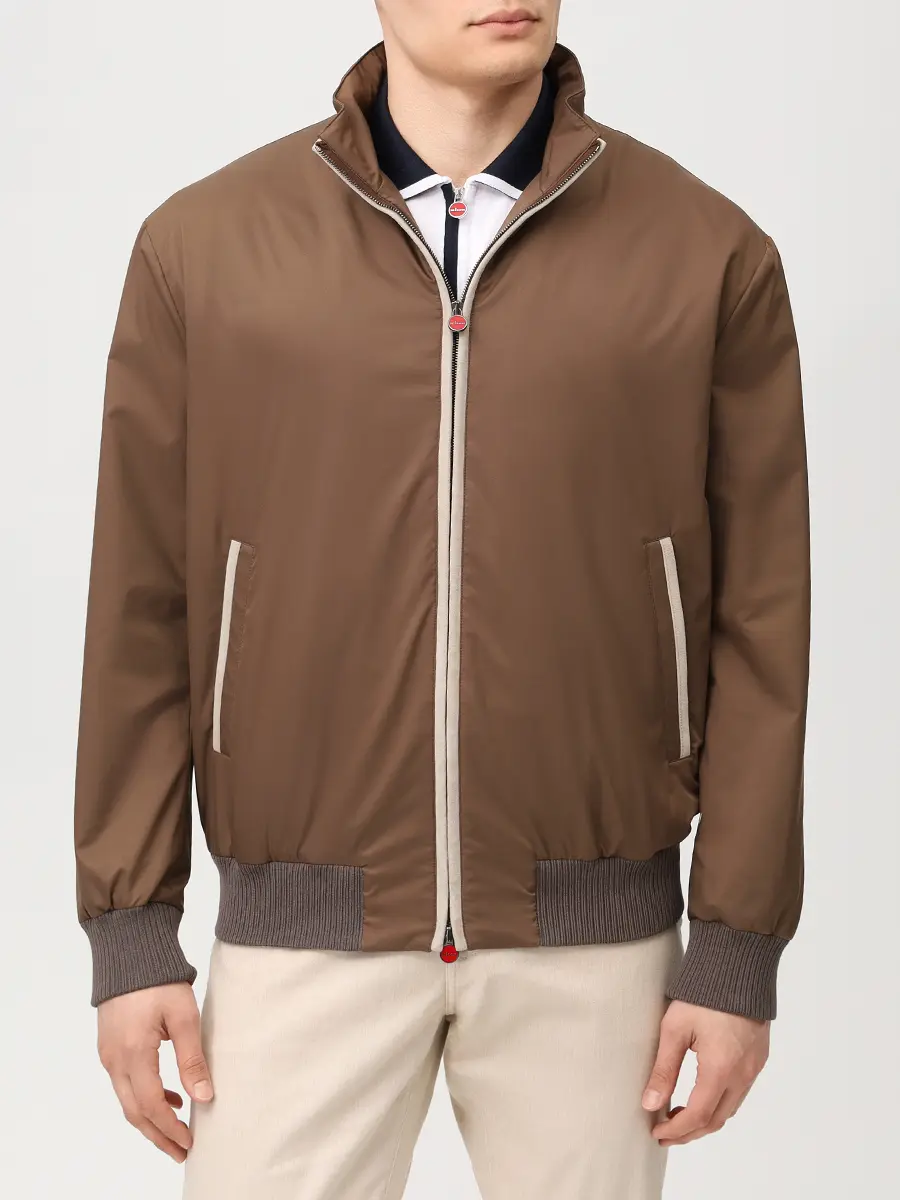 Бомбер однотонный KITON UW2314V0822H07001 Коричневый  Фото 4