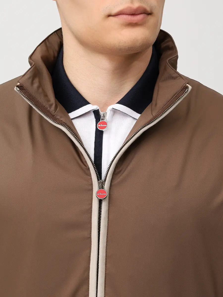 Бомбер однотонный KITON UW2314V0822H07001 Коричневый  Фото 5