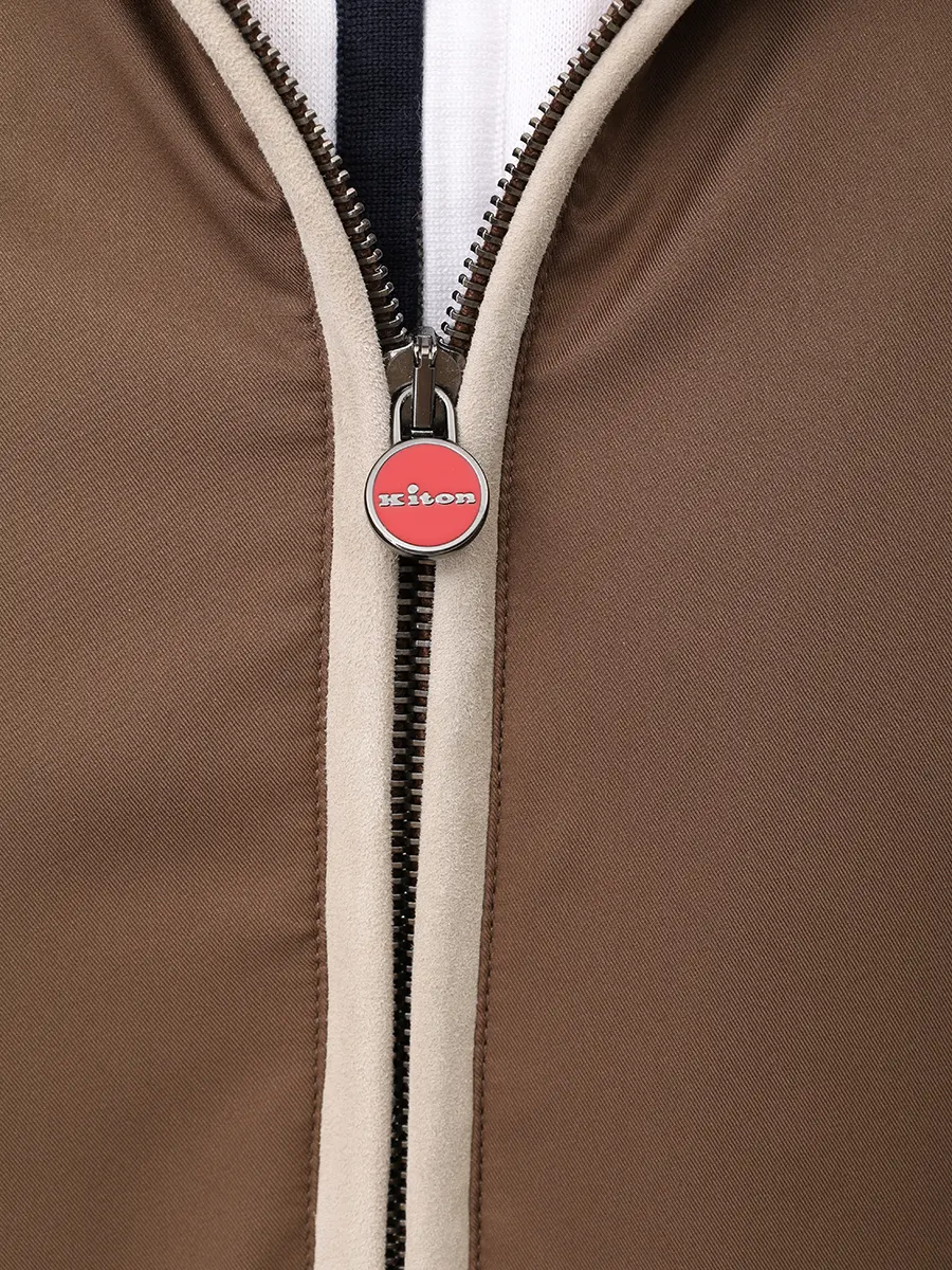 Бомбер однотонный KITON UW2314V0822H07001 Коричневый  Фото 6