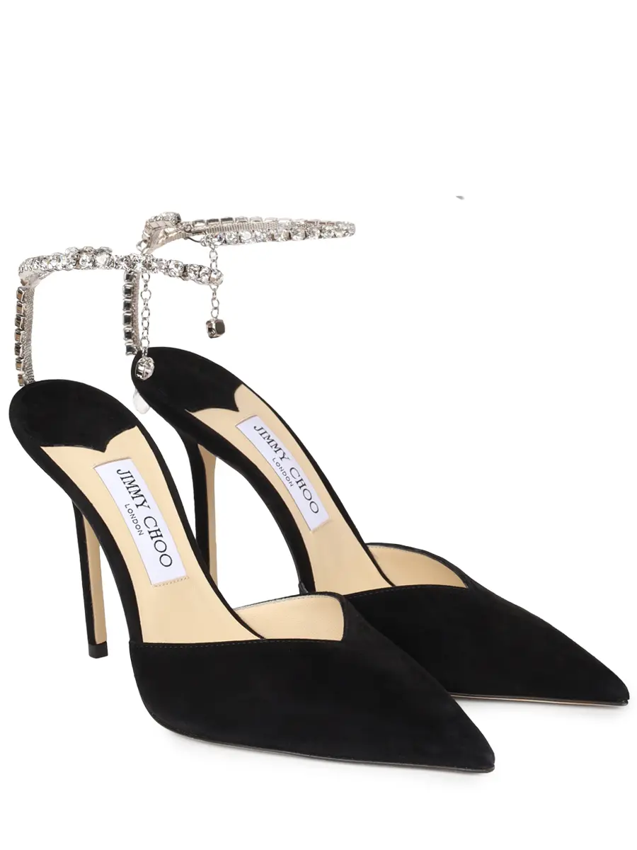 Туфли замшевые JIMMY CHOO SAEDA 100 Черный  Фото 2