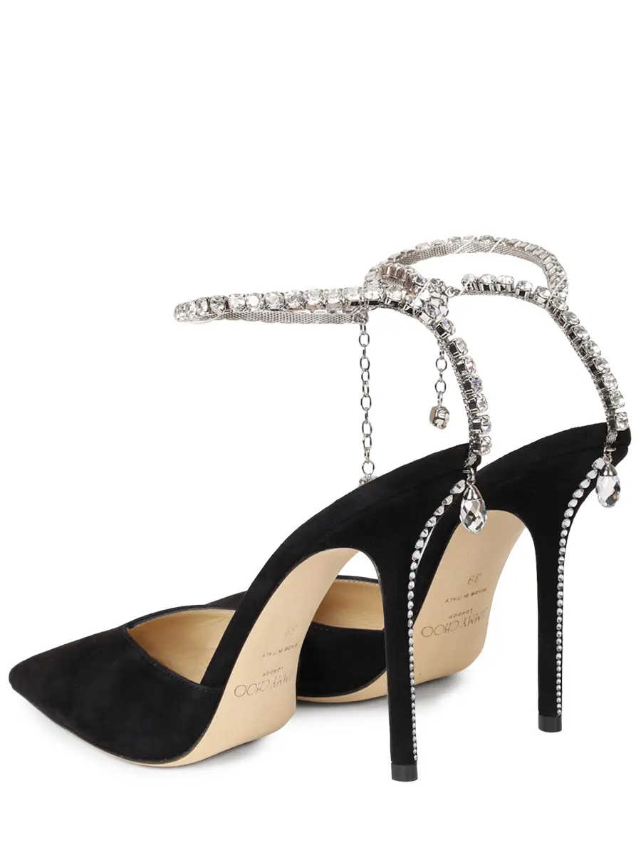 Туфли замшевые JIMMY CHOO SAEDA 100 Черный  Фото 4