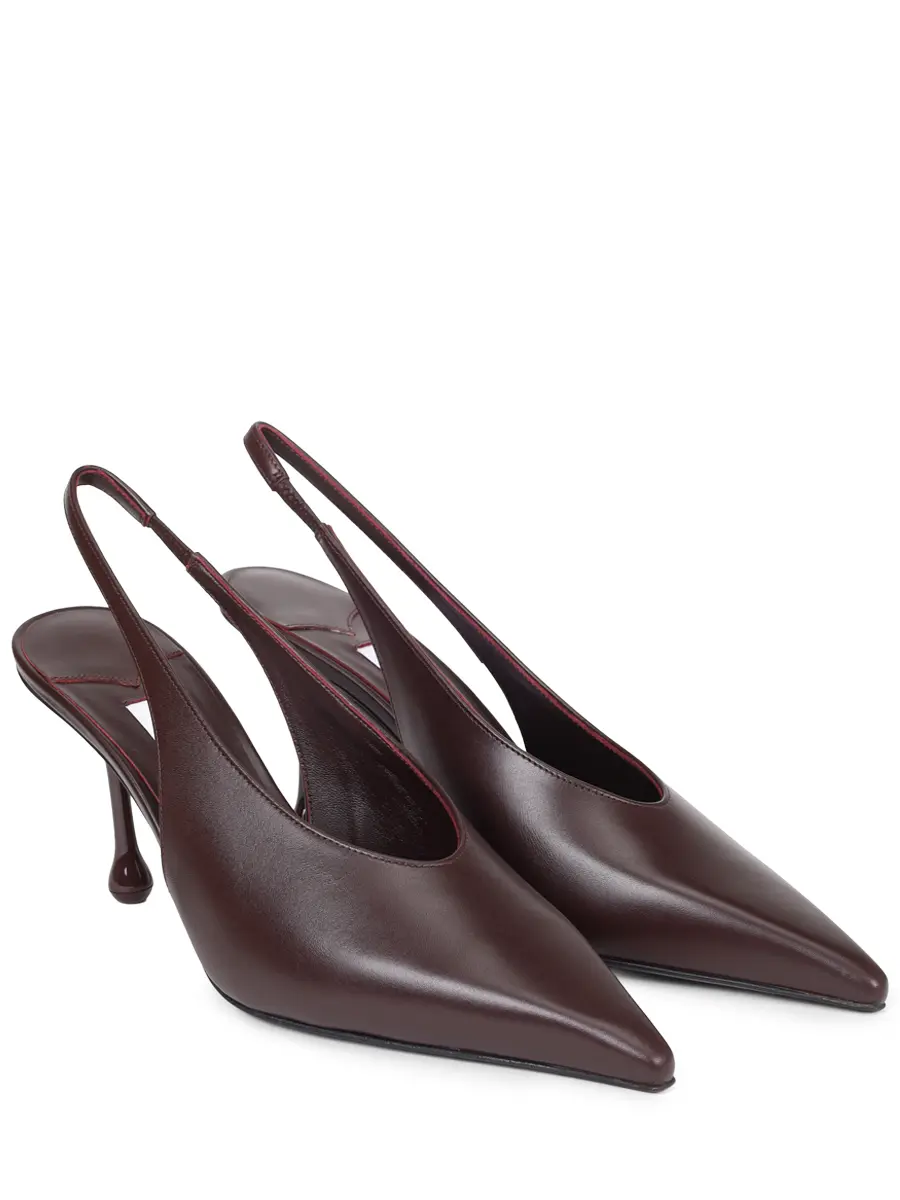 Туфли кожаные JIMMY CHOO ISA 80 Бордовый  Фото 2