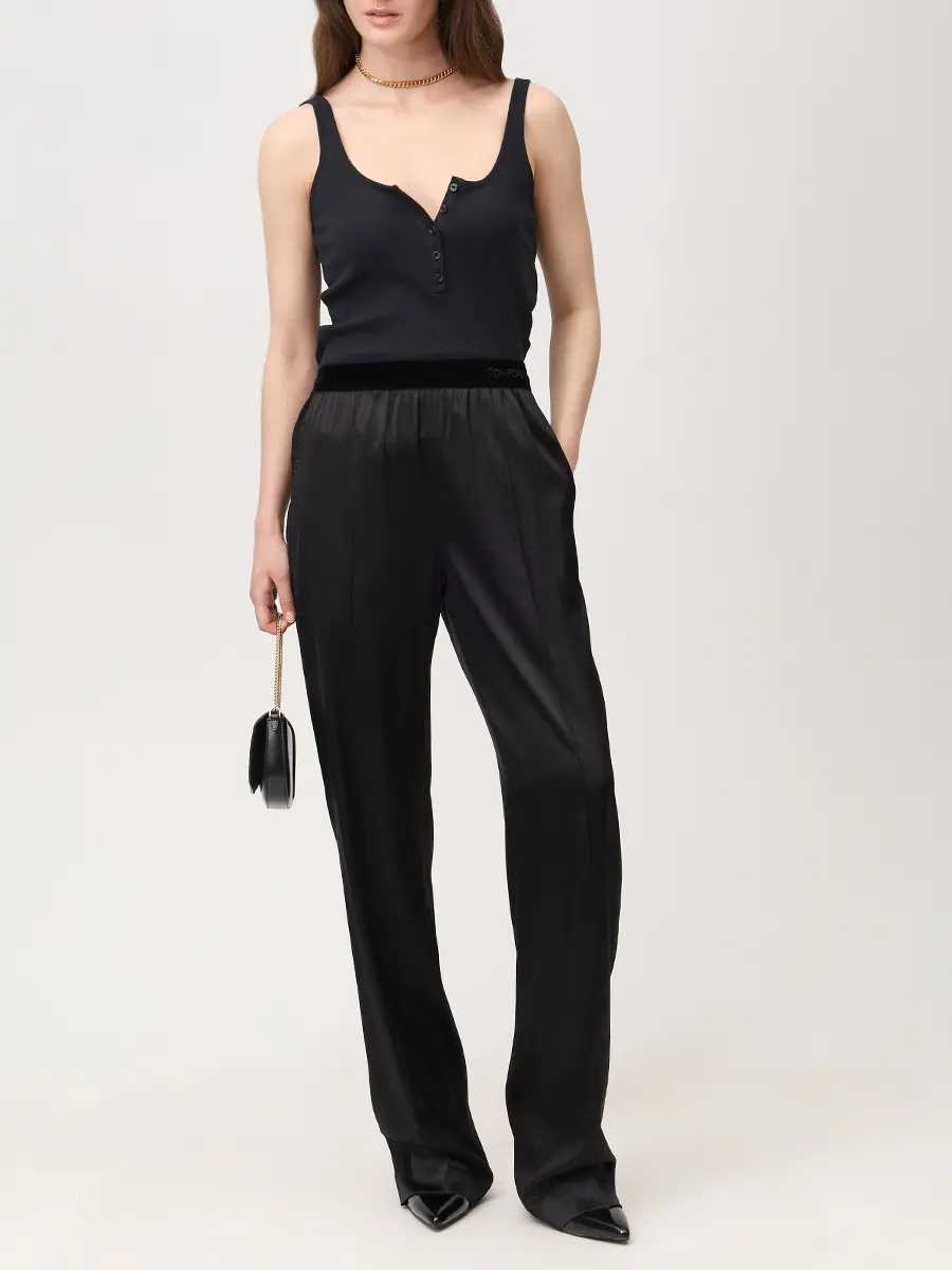 Брюки шелковые TOM FORD PAW683-FAX881 Черный  Фото 2