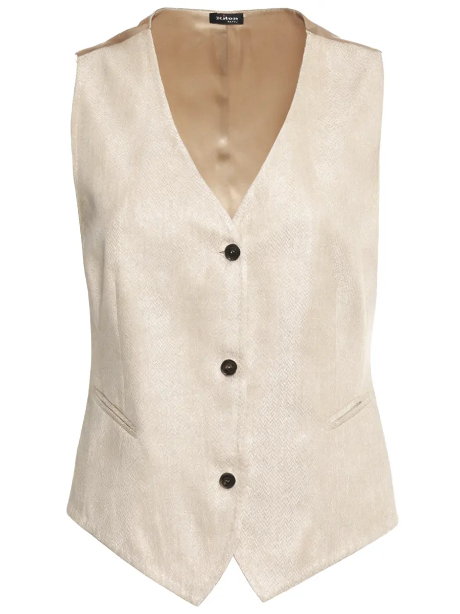 Жилет из вискозы KITON D61418K0922G03000 Бежевый 