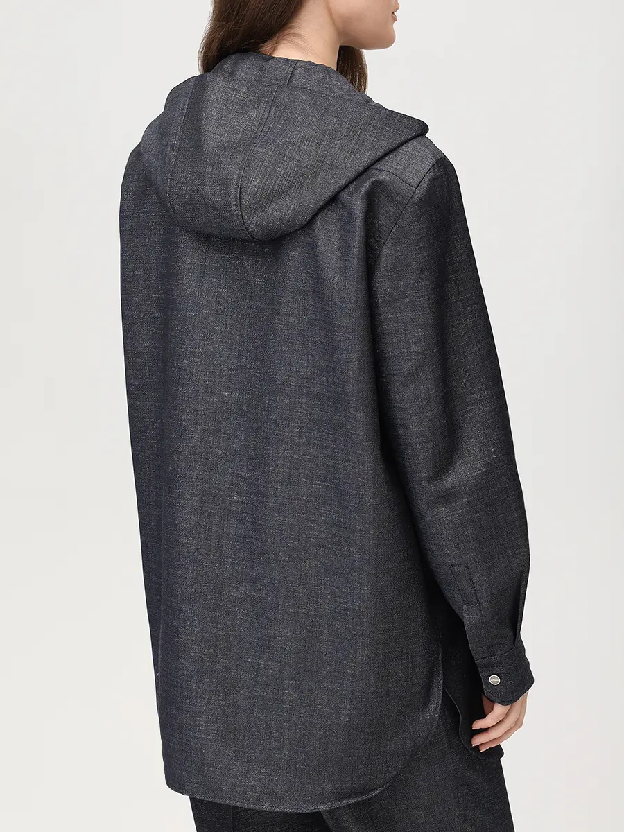 Рубашка шерстяная KITON D54435K0901G01006 Темно Синий  Фото 3