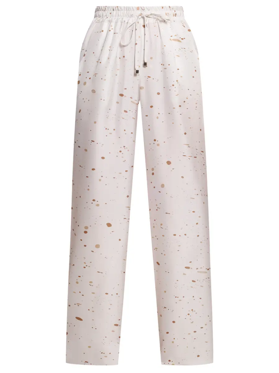 Брюки шелковые KITON D48122K0999G04005 Белый 