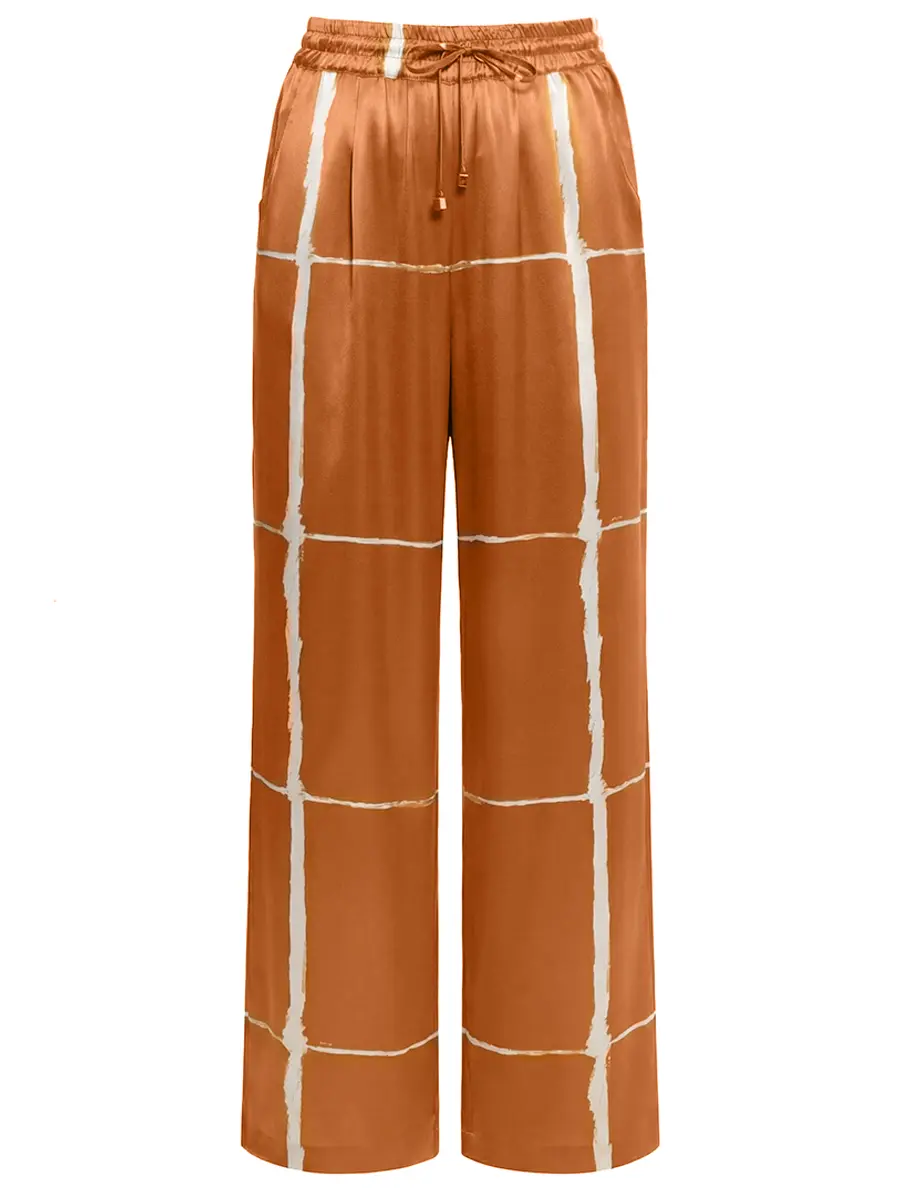 Брюки шелковые KITON D48122K0873G07001 Рыжий 