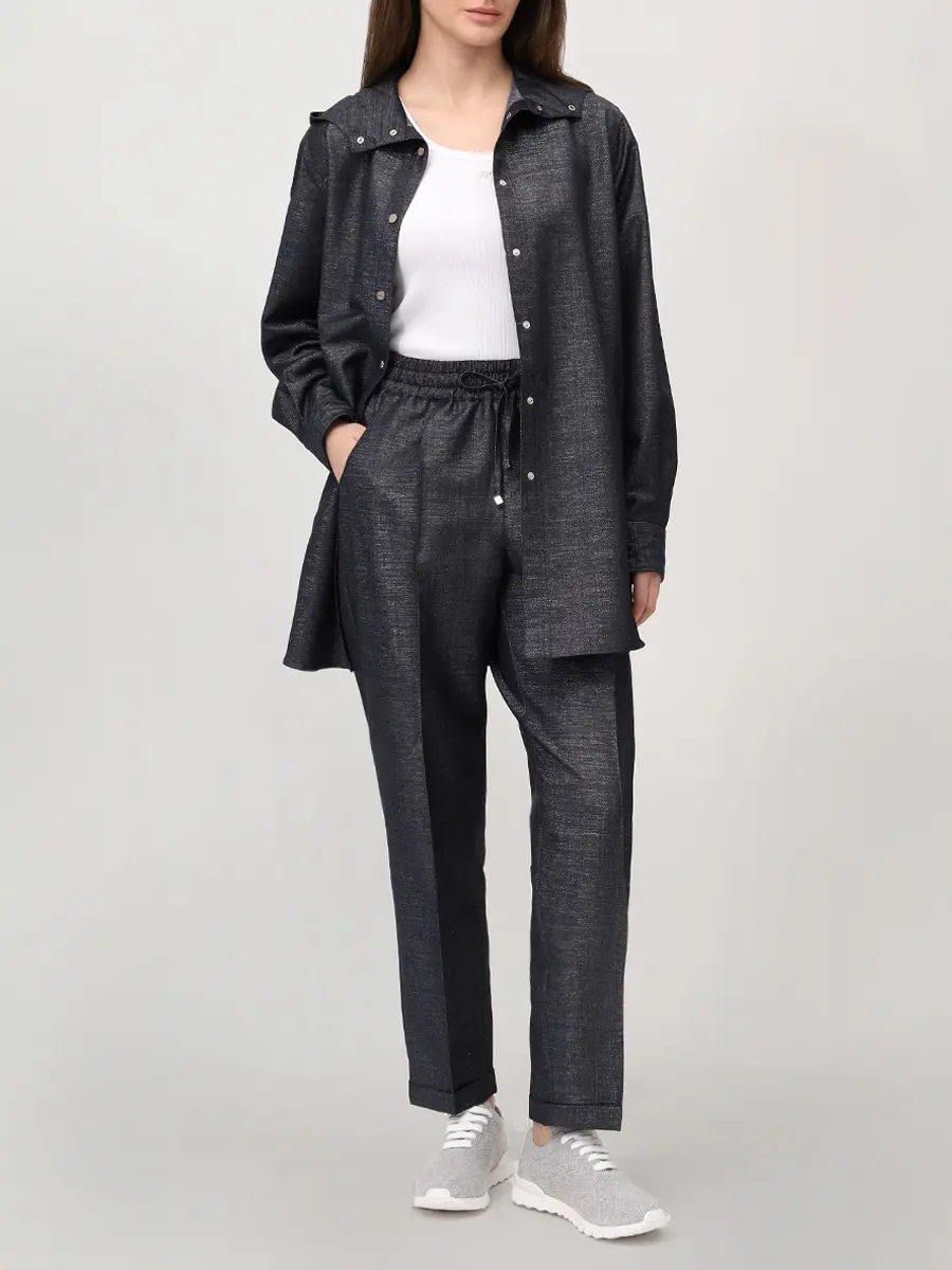 Брюки шерстяные KITON D37102K0901G01000 Темно Синий  Фото 2