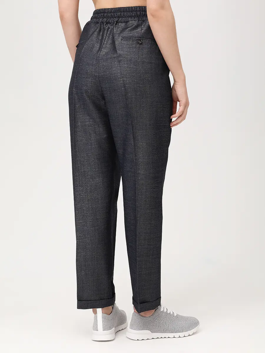 Брюки шерстяные KITON D37102K0901G01000 Темно Синий  Фото 3