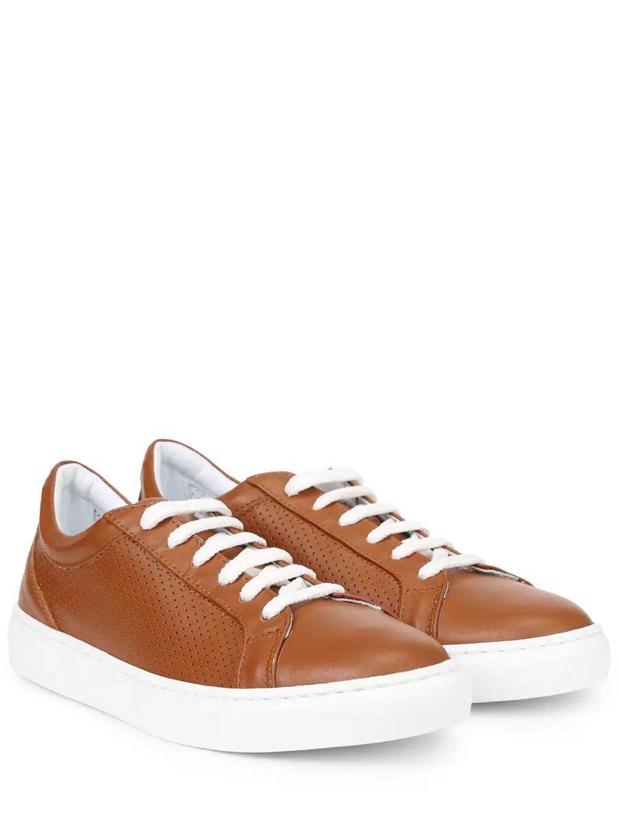 Кеды кожаные KITON DSSBOXN0143504003 Рыжий  Фото 2