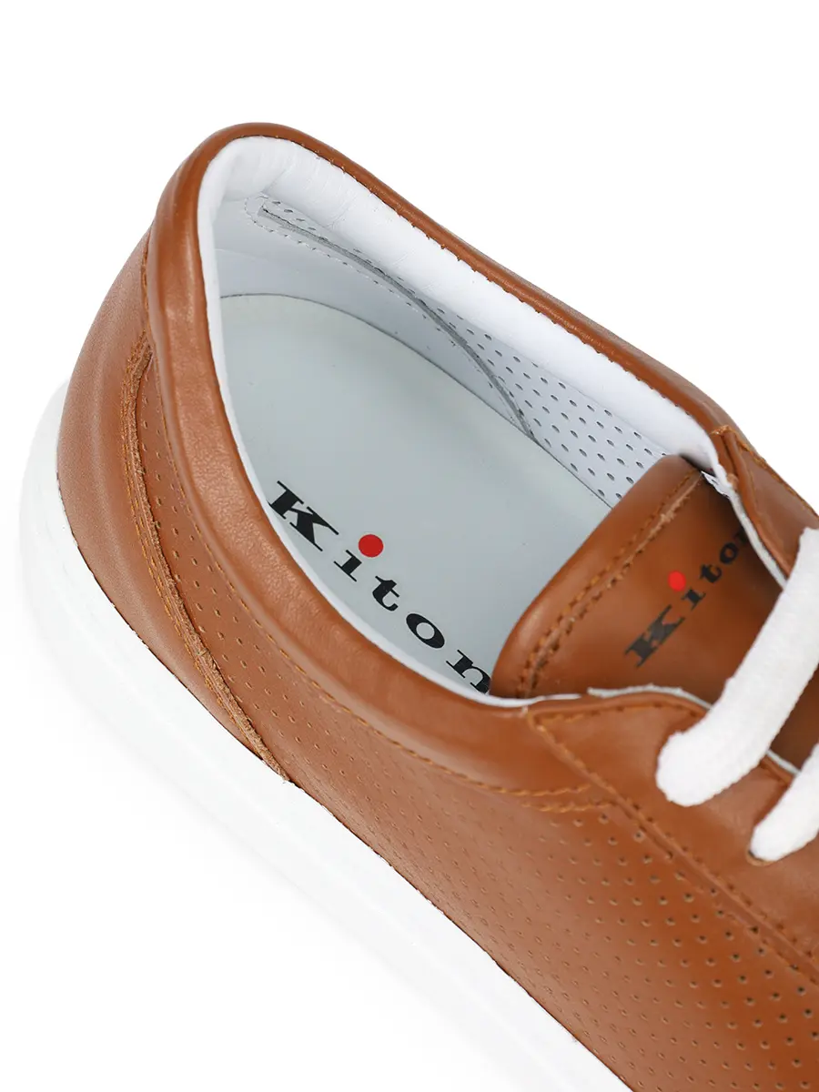 Кеды кожаные KITON DSSBOXN0143504003 Рыжий  Фото 6