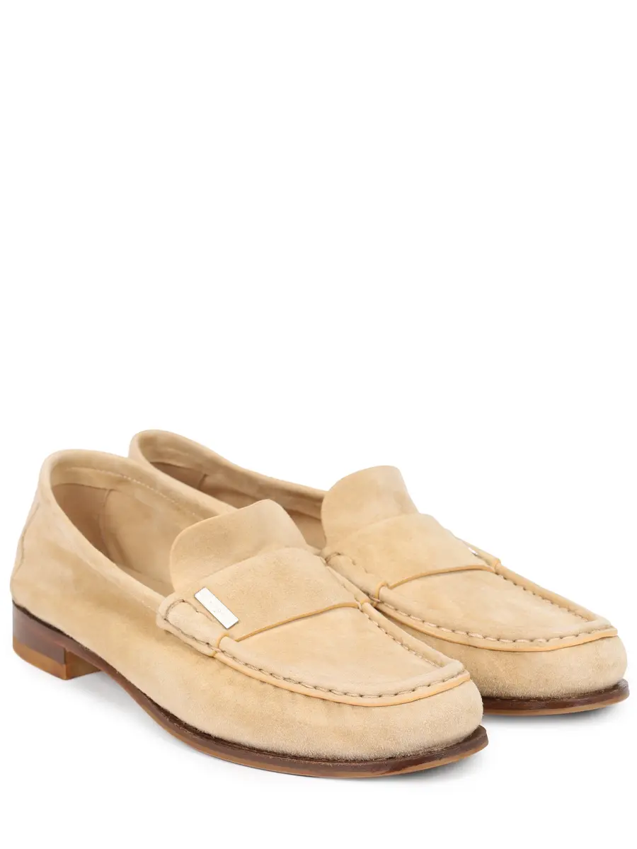 Мокасины замшевые KITON D61806N0100829005 Бежевый  Фото 2