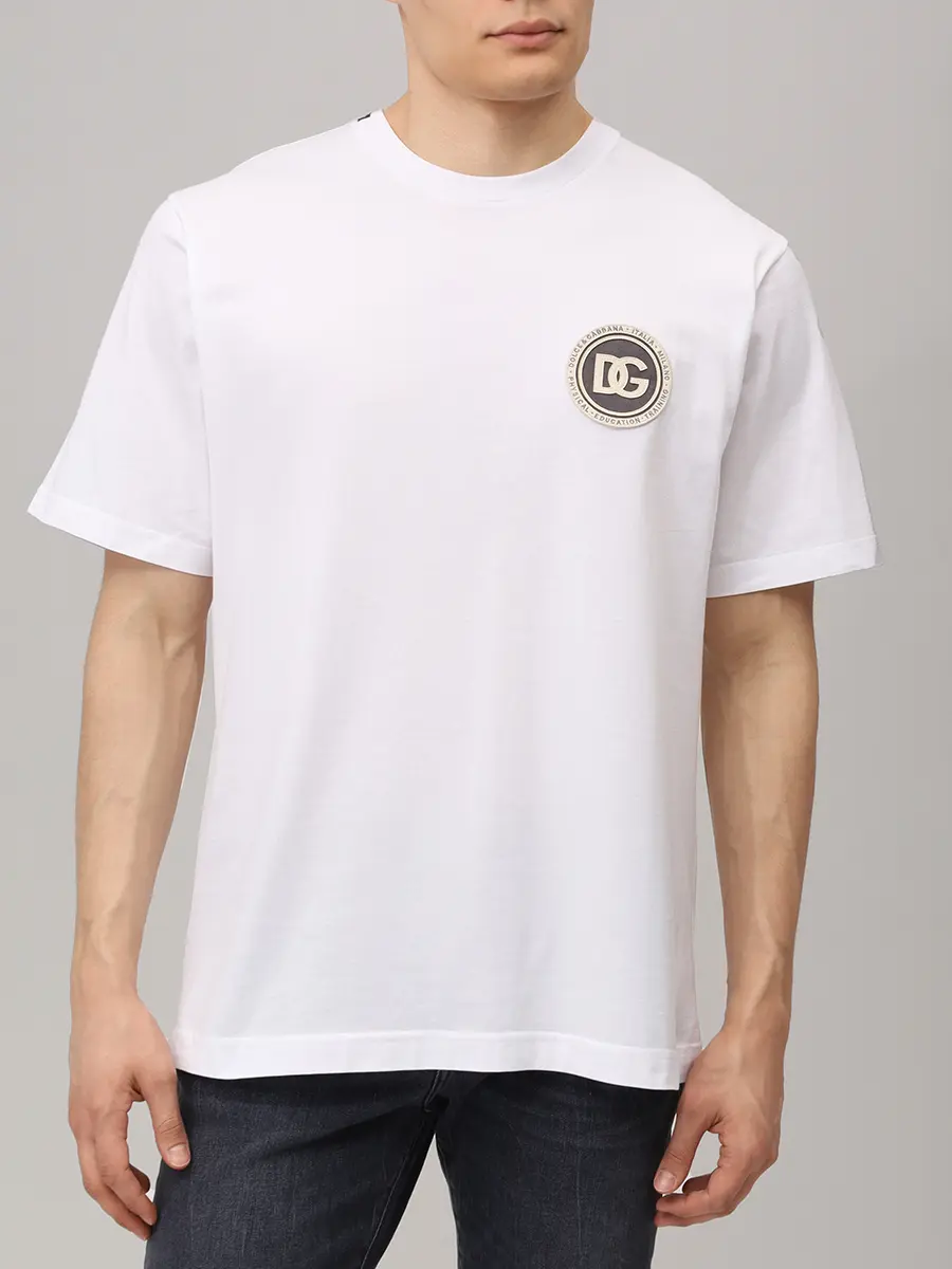 Футболка хлопковая DOLCE & GABBANA G8PN9Z G7PZF W0800 Белый  Фото 4