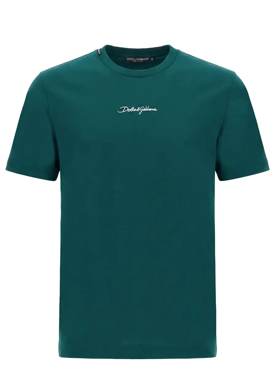 Футболка хлопковая DOLCE & GABBANA G8RN8Z G7P0C V0018 Зеленый 