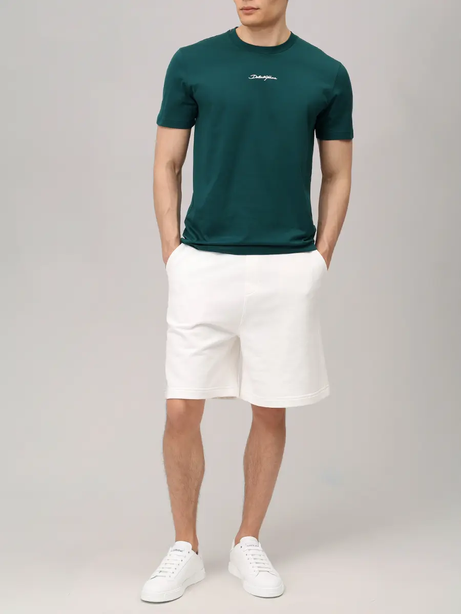 Футболка хлопковая DOLCE & GABBANA G8RN8Z G7P0C V0018 Зеленый  Фото 2