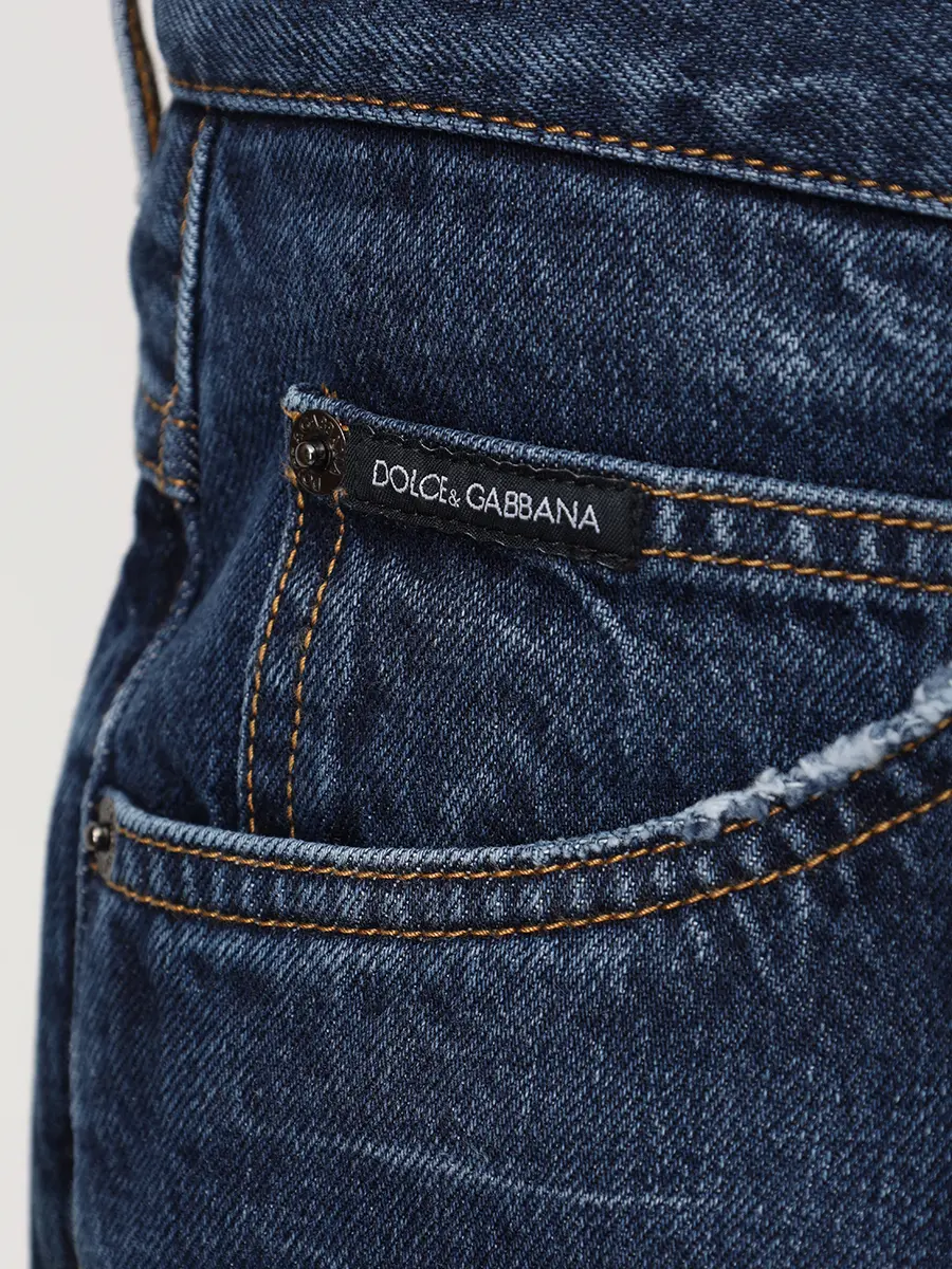 Джинсы Regular Fit хлопковые DOLCE & GABBANA GYJCCZ G8OK9 S9001 REGULAR Синий  Фото 6