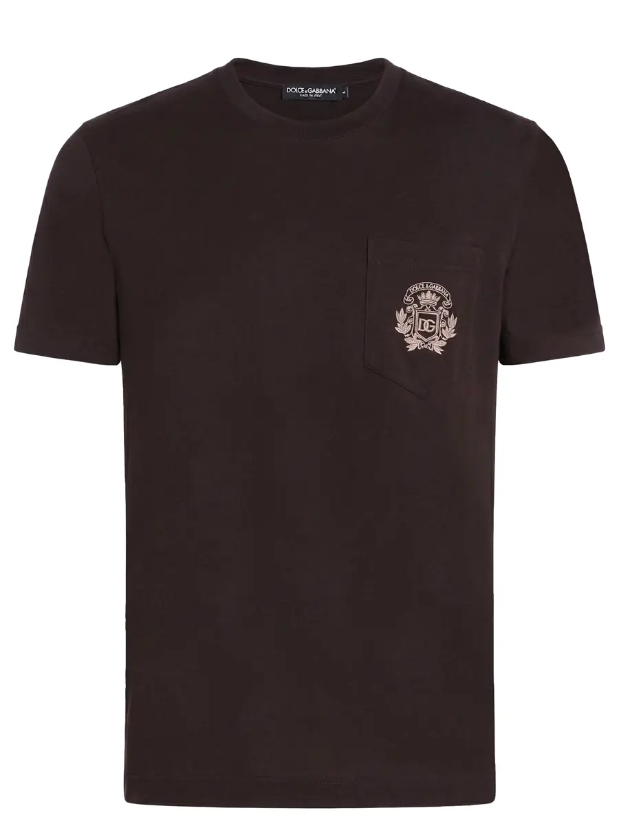 Футболка хлопковая DOLCE & GABBANA G8RA2Z G7PZE M0682 Коричневый 