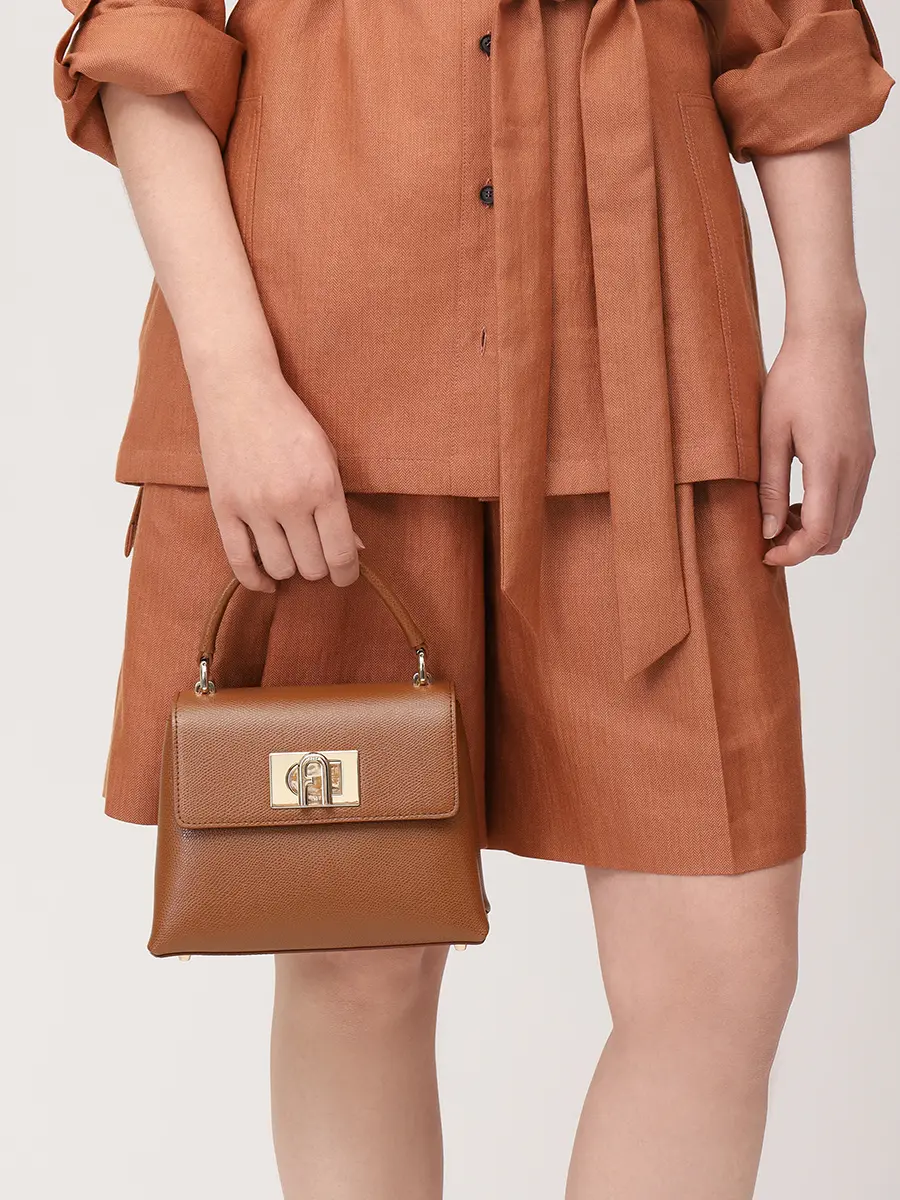 Сумка кожаная 1927 FURLA WB00109_ARE000_03800 Коричневый  Фото 2