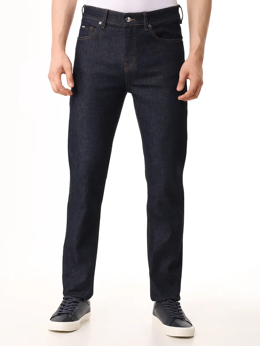 Джинсы Slim Fit хлопковые BOSS 50520828/410 Синий  Фото 4