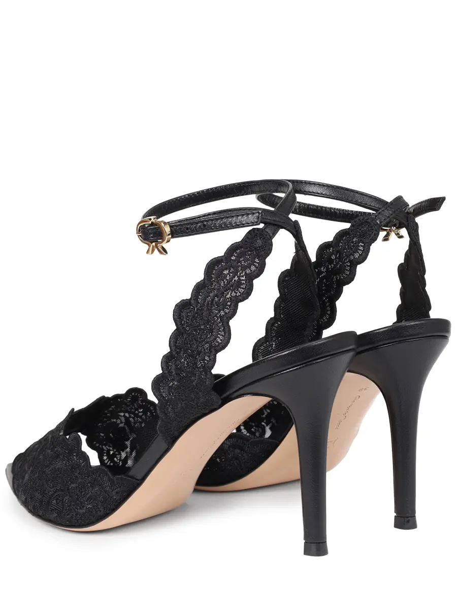 Босоножки комбинированные GIANVITO ROSSI G32607.85RIC.MHPNENE Черный  Фото 4