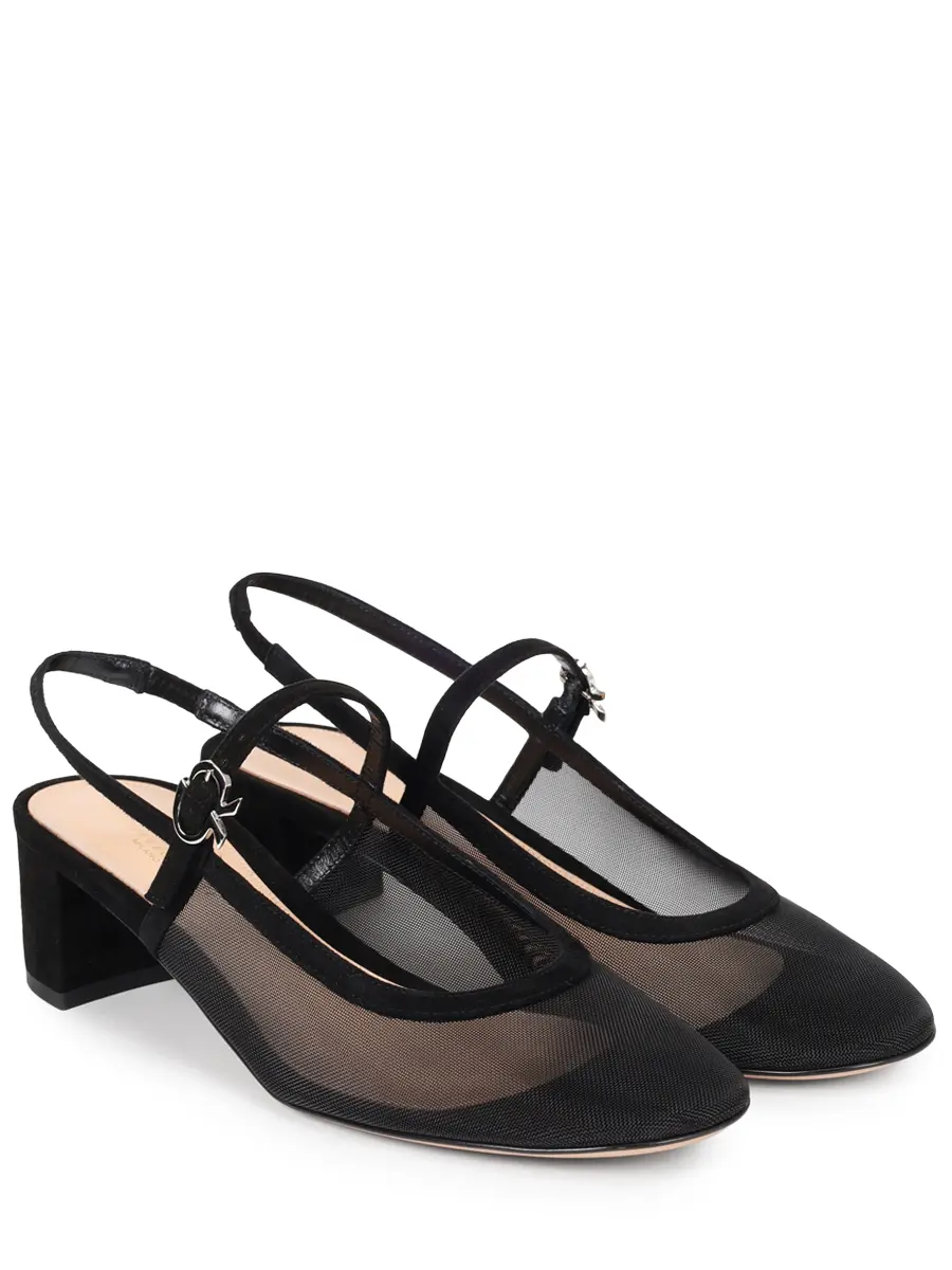 Туфли текстильные GIANVITO ROSSI G95574.45RIC.RSCNENE Черный  Фото 2