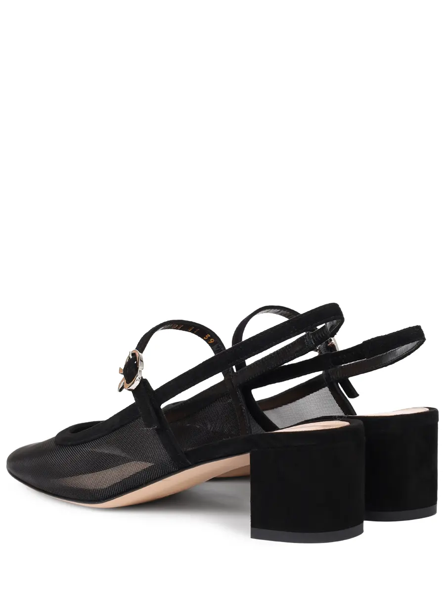Туфли текстильные GIANVITO ROSSI G95574.45RIC.RSCNENE Черный  Фото 4