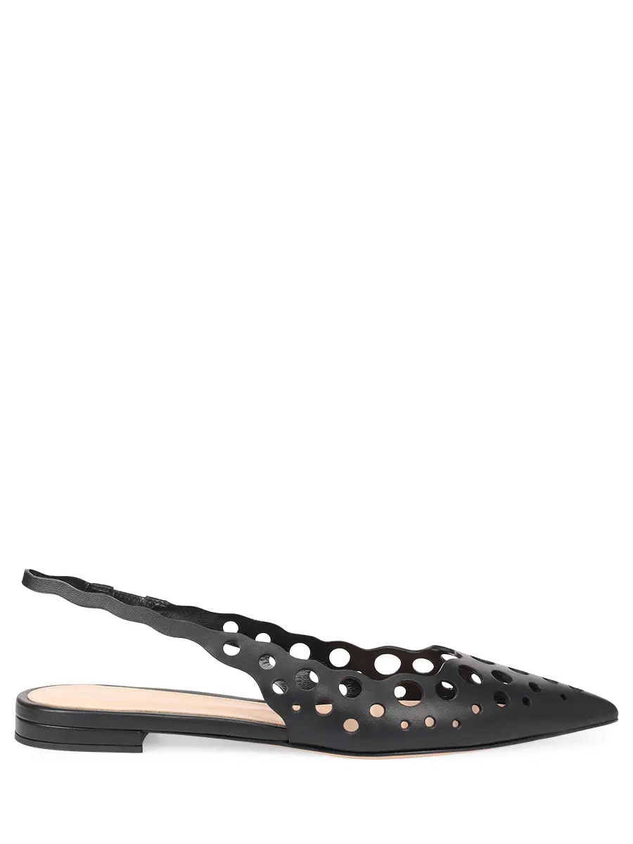 Балетки кожаные GIANVITO ROSSI G95617.05RIC.NXFNERO Черный 