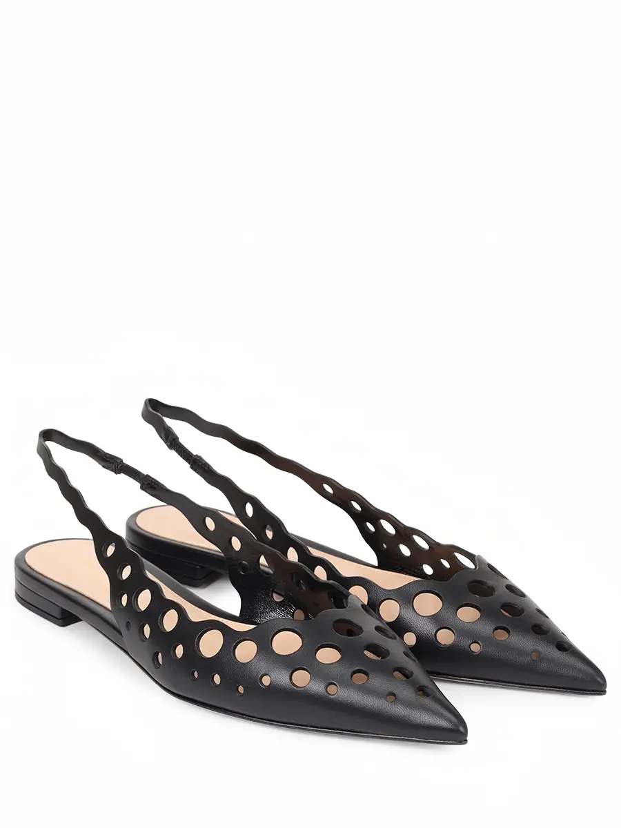 Балетки кожаные GIANVITO ROSSI G95617.05RIC.NXFNERO Черный  Фото 2