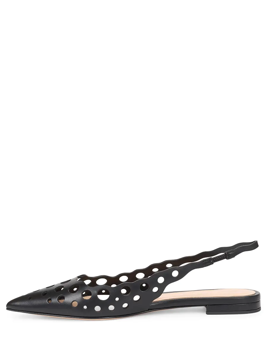 Балетки кожаные GIANVITO ROSSI G95617.05RIC.NXFNERO Черный  Фото 3