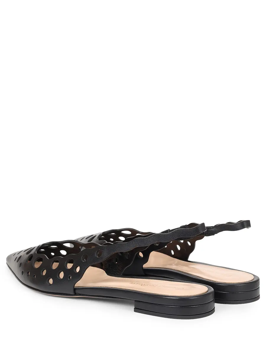 Балетки кожаные GIANVITO ROSSI G95617.05RIC.NXFNERO Черный  Фото 4
