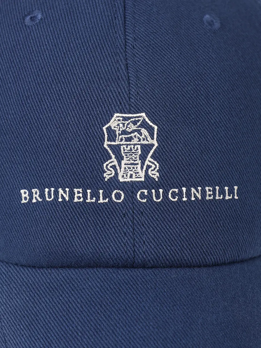 Бейсболка хлопковая BRUNELLO CUCINELLI MH2489850 CWW57 Синий  Фото 3