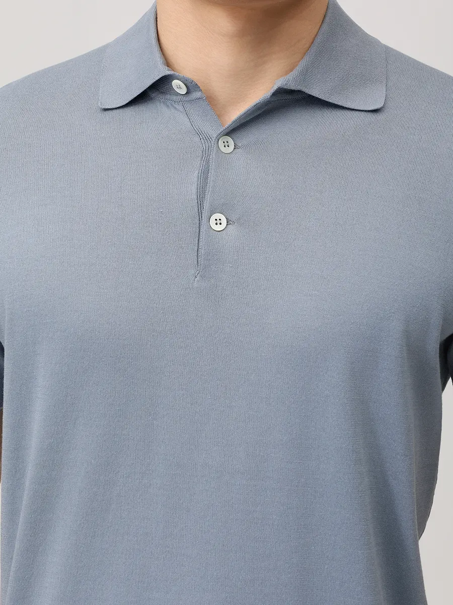 Поло хлопковое BRUNELLO CUCINELLI M29800125 CMM56 Голубой  Фото 5