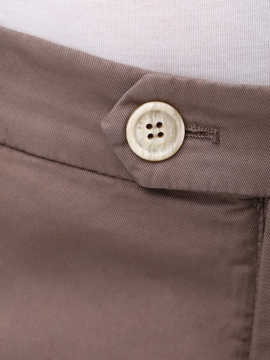 Брюки хлопковые BRUNELLO CUCINELLI M289LI1770 C6046 Светло- Коричневый  Фото 6
