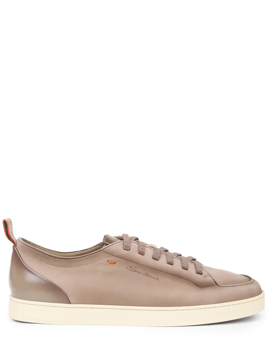 Кеды из нубука SANTONI MBNG22184TIRTFEHE55 Бежевый 