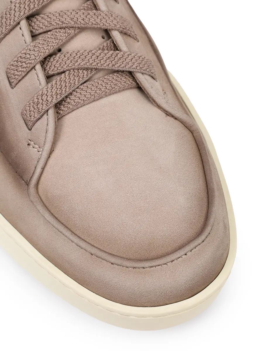 Кеды из нубука SANTONI MBNG22184TIRTFEHE55 Бежевый  Фото 5