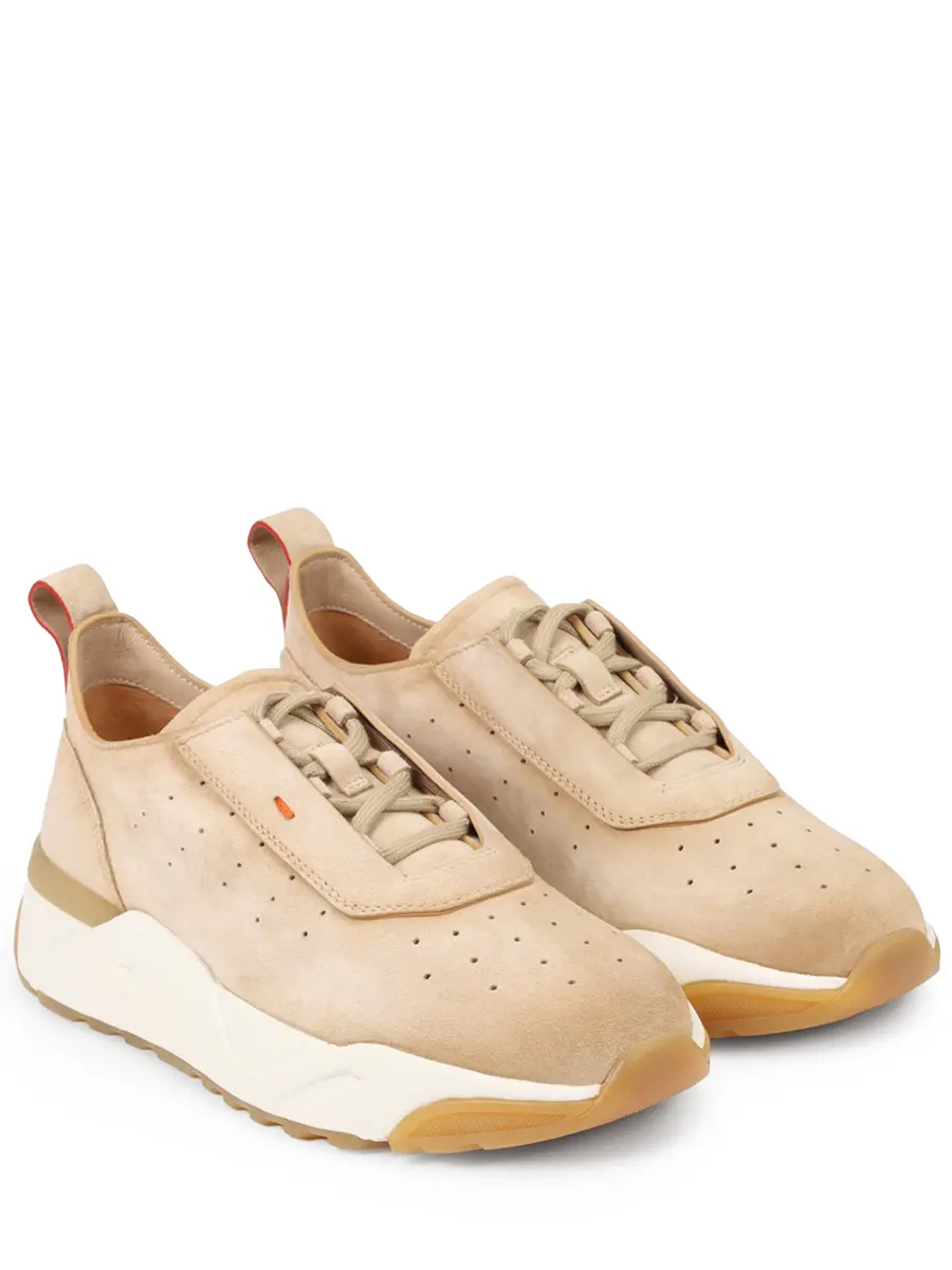 Кроссовки замшевые SANTONI WBIG61292BTOTTNYE51 Бежевый  Фото 2
