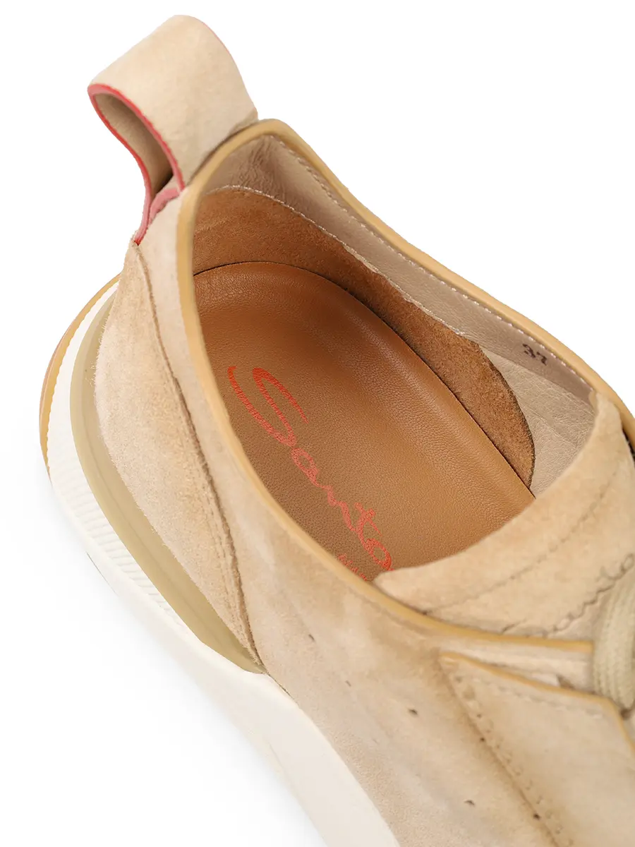 Кроссовки замшевые SANTONI WBIG61292BTOTTNYE51 Бежевый  Фото 6