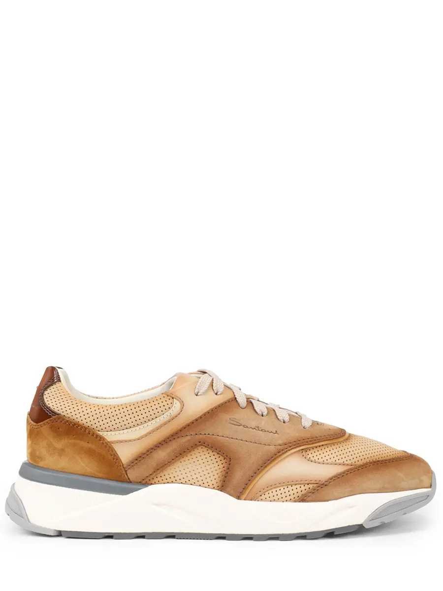 Кроссовки замшевые SANTONI MBIG22112BGRGMEUM23 Коричневый 