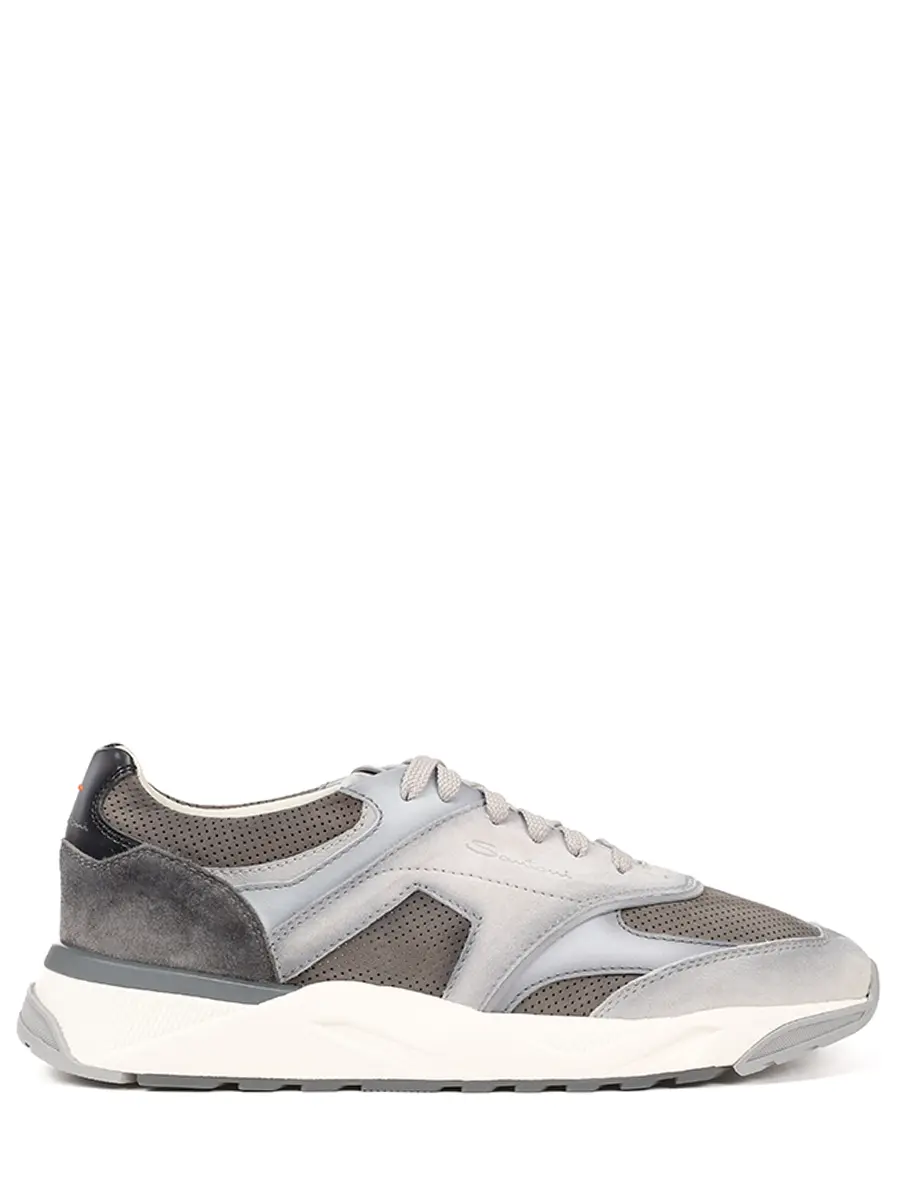 Кроссовки замшевые Santoni