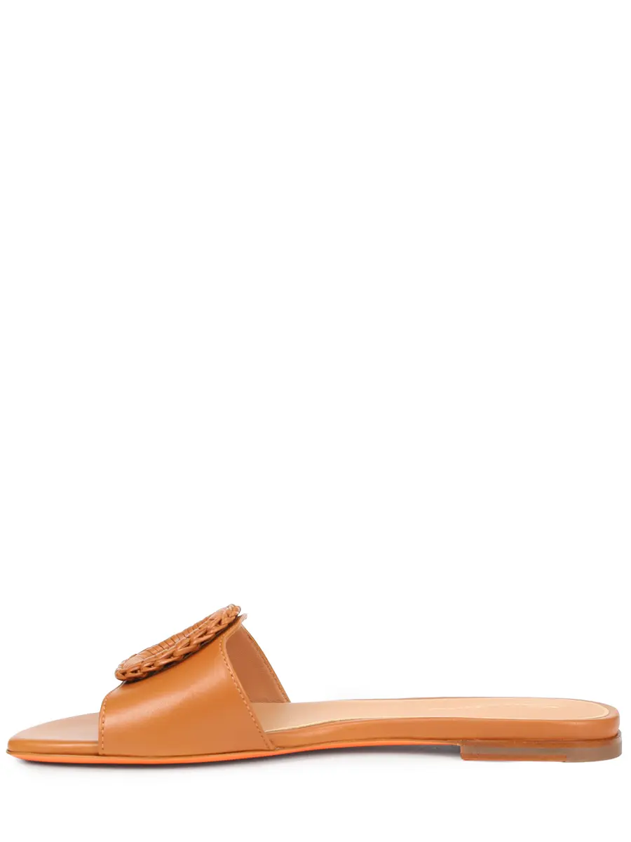 Шлепанцы кожаные SANTONI WHPG72081HA1NWKEC41 Коричневый  Фото 3