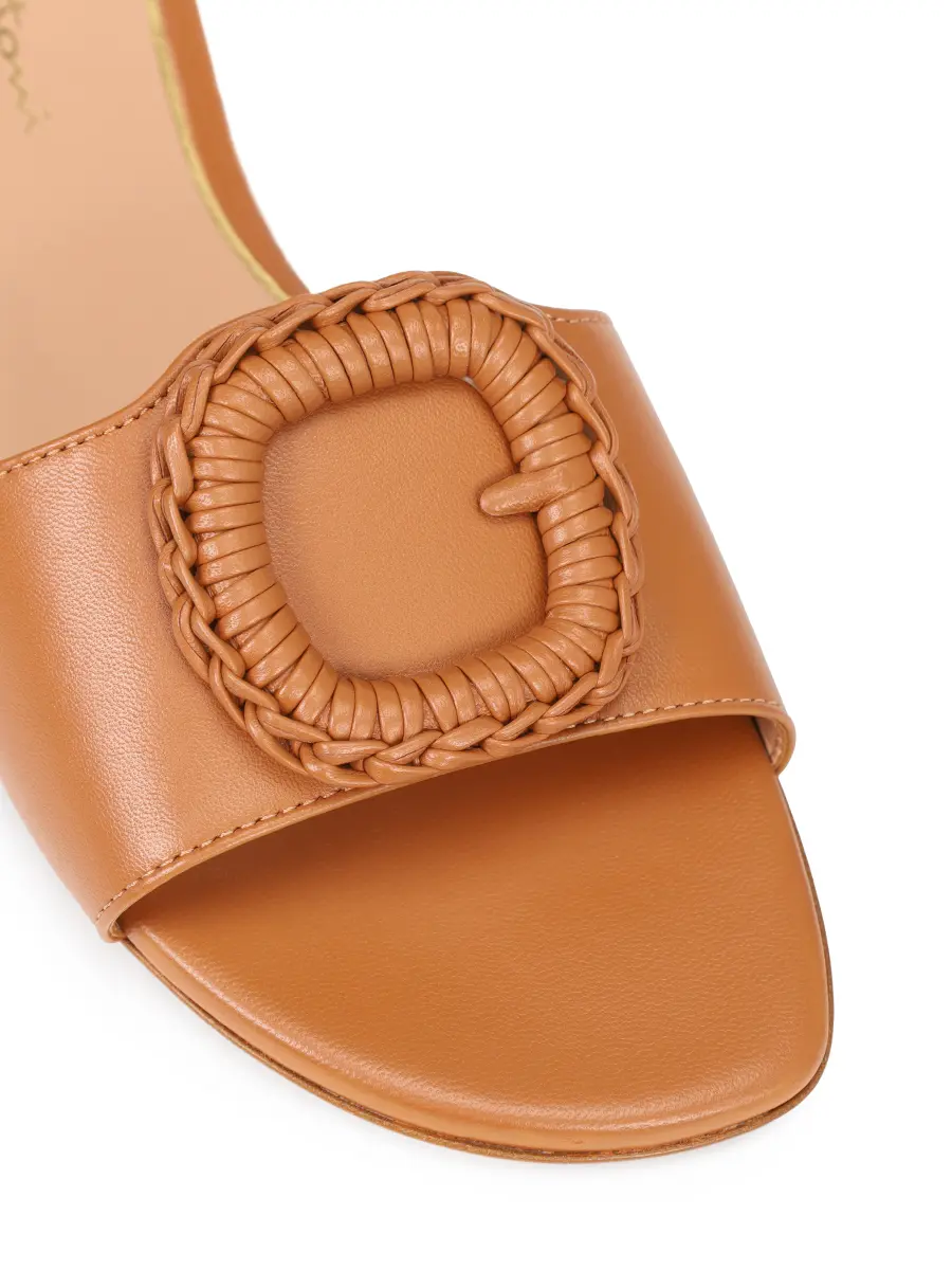 Шлепанцы кожаные SANTONI WHPG72081HA1NWKEC41 Коричневый  Фото 5