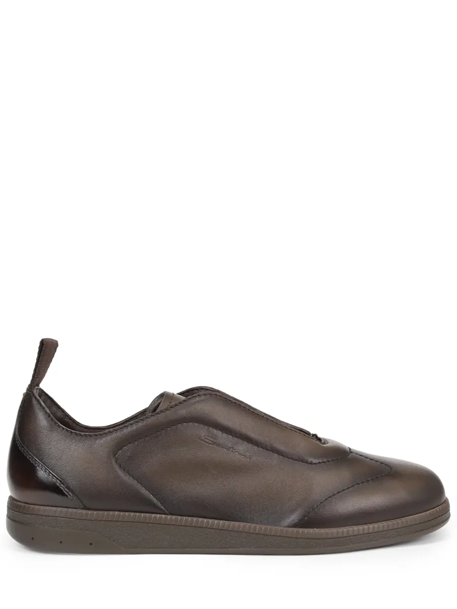 Кеды кожаные SANTONI MBPG22109DKTTOILE81 Коричневый 