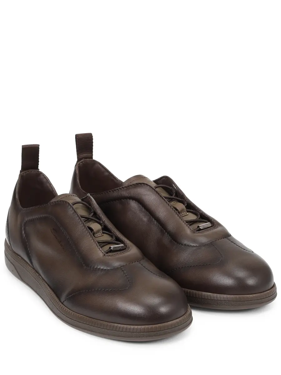 Кеды кожаные SANTONI MBPG22109DKTTOILE81 Коричневый  Фото 2